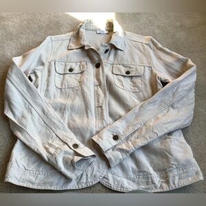 100% linen Charter Club, truckers jacket, oatmeal  Large